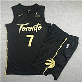 Raptors 7 Kyle Lowry Black City Edition Nike Swingman Jersey(With Shorts),baseball caps,new era cap wholesale,wholesale hats
